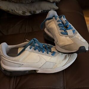 Nike Men's White Sneakers with Blue Accents